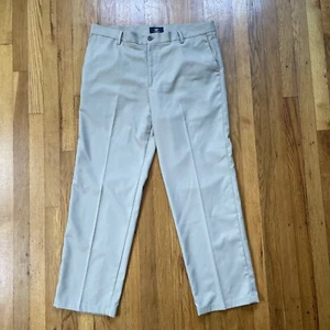 Dockers Pants Mens 38x32 Flat Front Chino Polyester Straight Lightweight Beige - Picture 1 of 14