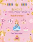 Schne Fantasie-Prinzessinnen Malbuch Niedliche Prinzessinnenbilder fr Kinder von
