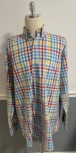 Paul & Shark Shirt Mens Size XLT Yachting Long Sleeve Button Front Plaid Italy - Picture 1 of 21