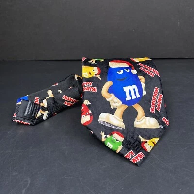 Corbata vintage M&M chocolate caramelo felices fiestas para hombre Navidad Santa Foto 1 de 4