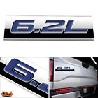 "6.2L" Polished Metal 3D Decal Blue Emblem Exterior Sticker For GMC/Chevrolet