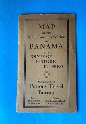 Original 1924 Map Main Business Section of Panama w/ Points of Historic Interest - Image 1 of 4