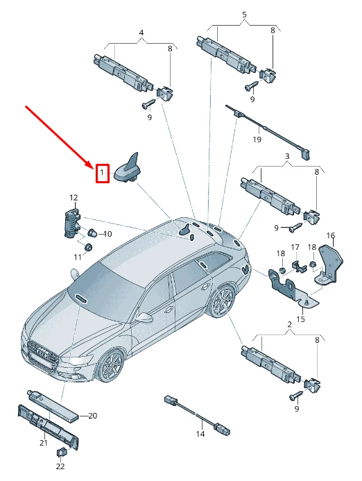 Nueva antena de techo AUDI RS7 Sportback 4G 4G0035503AFGRU Foto 1 de 4