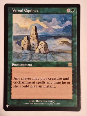 Vernal Equinox - Mercadian Masques - Magic the Gathering MTG Nice! - Image 1 of 2