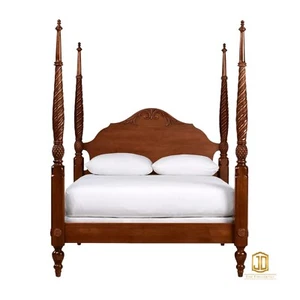 Ethan Allen British Classics Montego 4-Poster Queen Bed # 29-5650-5 260 Cinnabar - Picture 1 of 10