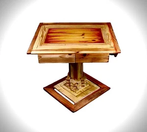 Authentic Handmade Table/ Cedar, Pine & Canary / Hidden Key Fob Entry Safe  - Picture 1 of 3