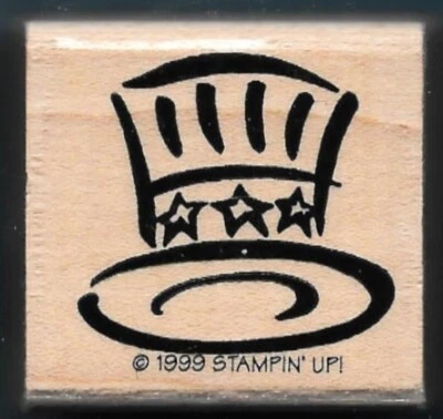 UNCLE SAM Patriot Hat Design USA Happy 4th July Stampin' Up! NEW RUBBER STAMP - Image 1 of 2