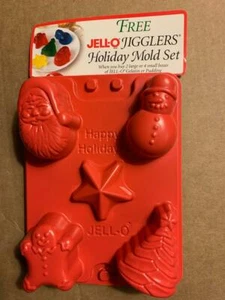NWT Lot of 6 JELL-O JELLO "Happy Holidays" Red & Green Christmas Gelatin Molds - Picture 1 of 3