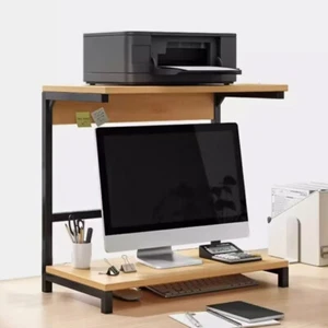 2-Tier Monitor Stand Desktop Storage Racks Printer Stand Office Desk Organizer - Afbeelding 1 van 9