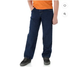 NEW Wrangler Classic Loose Straight Leg Blue Jeans- Adjustable Waist SZ 10 Husky - Picture 1 of 1