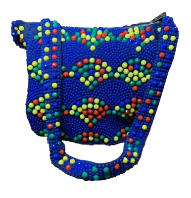 Bolsa de ombro vintage colorida doce arco-íris frisada hippie boho chique Le Jule - Imagem 1 de 4