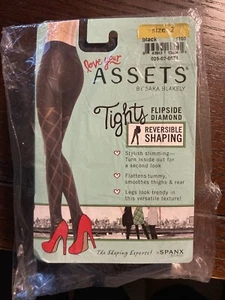 Spanx AssetsTights Flipside Diamond Black size 2 Reversible Shaping NEW - Picture 1 of 3