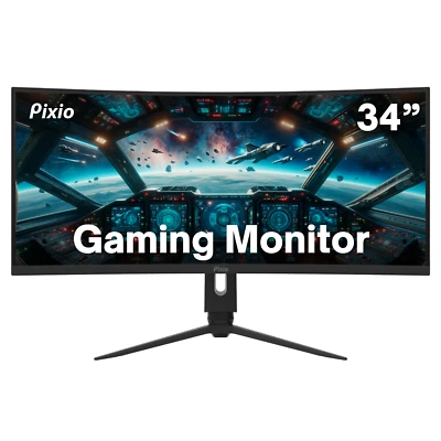 Pixio PXC348C 34" 165Hz(OC) 1440p USBC 65W Ultrawide Curved Monitor | Refurbish - Image 1 of 4