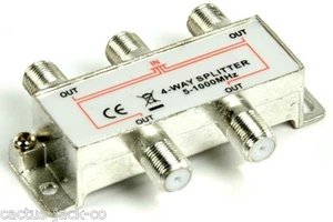 DIE CAST & SEALED 4 FOUR WAY SATELLITE CABLE TV SIGNAL SPLITTER - Picture 1 of 1
