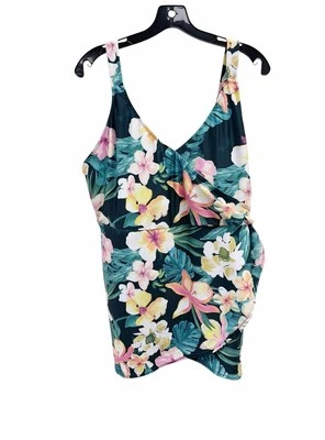 Caribbean Joe Talla 1X Floral Tropical Hawaiano Una Pieza Traje de Baño Vestido de Baño Nuevo con Etiquetas Foto 1 de 4