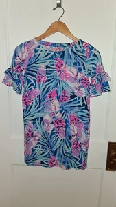 Lilly Pulitzer Mini Lula Dress Girls Size XL Mr Peacock B Tweethearts 12-14 - Picture 1 of 5