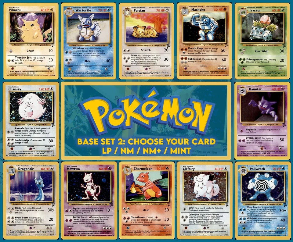 Pokemon Base Set 2 Unlimited - Pick and Choose Your Card -Complete your Set - Image 1 of 1