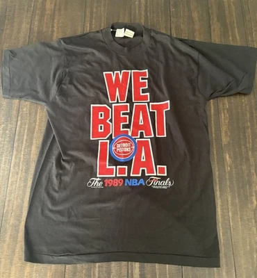 NUEVO RARO DE COLECCIÓN 1989 DETROIT PISTONS WE BEAT L.A. LAKERS NBA FINALS BAD BOYS XL Foto 1 de 4