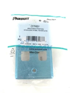 Panduit CFP4SY 4-Port Mini-Com Stainless Steel Faceplate ~STSI - Picture 1 of 3