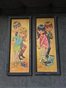 1966 Go-Go Lee Big Eye Framed Prints MOD Teenage Girl & Boy GoGo Dancing Vintage - Picture 1 of 5