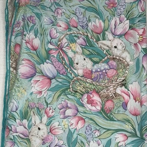 Vtg Bardwil Linens Easter Day Tablecloth Cottagecore Spring 60 x 80 Bunny Floral - Picture 1 of 8