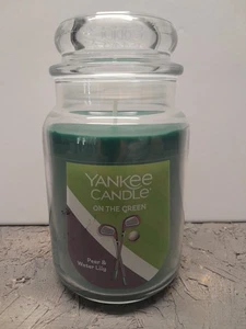 Yankee Candle On The Green Pear & Water Lily Golf Thema Größe Large 22oz Glas - Bild 1 von 3