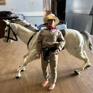 Vintage 1973 Gabriel Toys The Lone Ranger 10” Action Figure And His Horse Silver - Picture 1 of 5