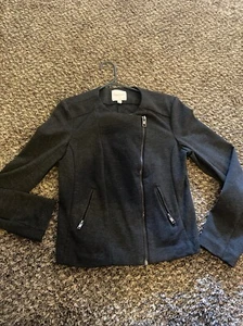 Catherine Malandrino Laufsteg-Stil anthrazitgraue Jacke mit seitlichem Reißverschluss Damen Small " - Bild 1 von 6