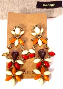 Lee By Lee Angel Women's Pastel Cabochon Chandelier Teardrop Earrings NWT 78 - Picture 1 of 3