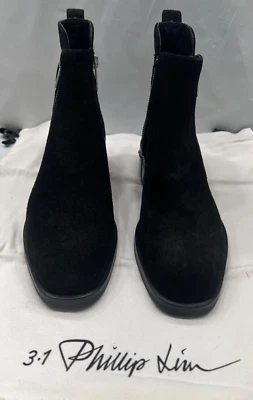 3.1 Phillip Lim Alexa Gamuza 40mm Botines Negro Doble Cremallera Botines Talla 6 EE. UU. Foto 1 de 4