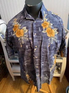 Preowned Mens "Pierre Cardin" Cotton Hawaiian Style Button Down Shirt Sz L - Bild 1 von 6