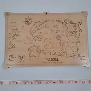 Elder Scrolls Tamriel Map Laser Engraver Wood Decoration Wall Hanging Gamer Gift - Picture 1 of 3