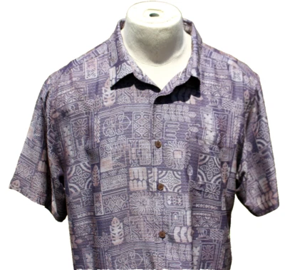 Quiksilver Waterman Shirt Men's Sz XL Floral Comfort Fit Hawaiian Tiki Casual - Image 1 of 4