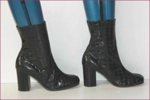 SACHA LONDON Patent Leather High Heel Ankle Boots Size 38 VGC - Picture 1 of 5