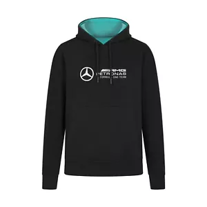 Mercedes AMG Petronas F1 Official 3D Large Logo Pullover Hoody Hoodie Black - Picture 1 of 2