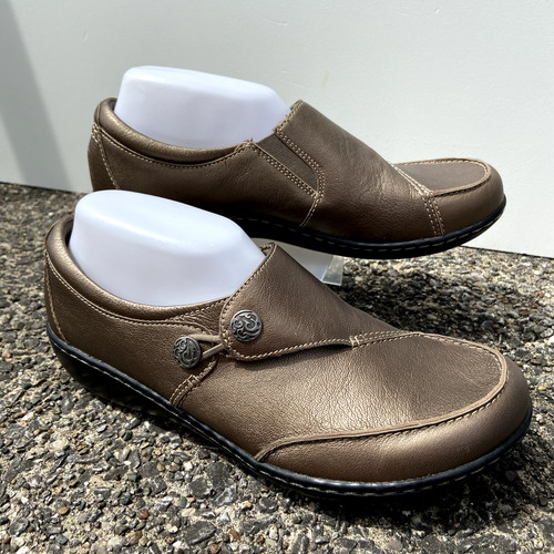 Scarpe Clarks Collection Ashland Lane Q da donna taglia 8 5 W oro scuro metallo slip on