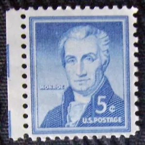 Single US 5¢ Stamp SC #1038 JAMES MONROE MH, 1954. - Picture 1 of 2