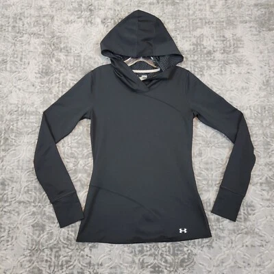 Under Armour Hoodie Women's Medium Black Cold Gear Fitted Long Sleeve Running - Image 1 of 4