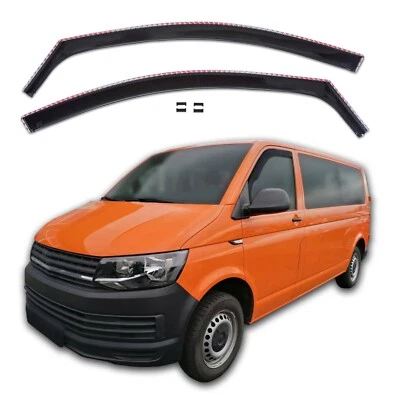 Wind Deflectors GP Rain Deflectors For VW T6 2003-2019 2pc Set Black - Image 1 of 4