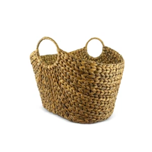 Large Hand Woven Water Hyacinth Storage Basket Organizer Basket 19" x 15" x 14" - Picture 1 of 4