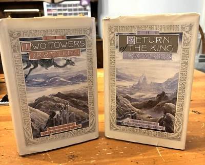 The Lord of the Rings Two Towers & ROTK Houghton Mifflin  w/ Maps 1982 HC Foto 1 de 4