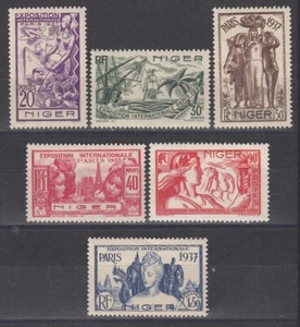 NIGER : SERIE EXPOSITION 1937 N° 57/62 NEUFS ** GOMME SANS CHARNIERE - Picture 1 of 2