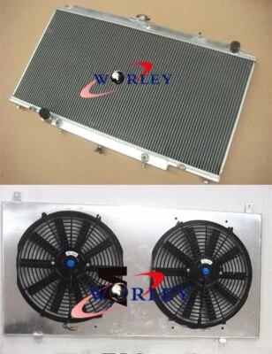 3 Core Radiator+Shroud Fan For Nissan PATROL Y61 GU 2.8 3.0 4.2L ZD30 RD28 AT/MT - Image 1 of 4