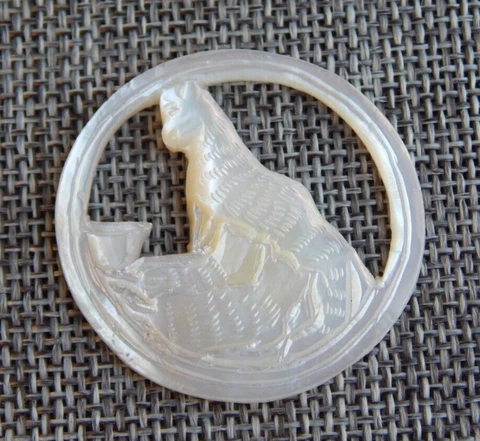 Antique Vtg  Mother of Pearl Bethlehem Button   Apx: 1-1/2"~#218-Y Cover