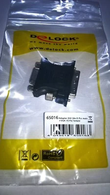 DELOCK Adapter DVI29-St   VGA-Bu15 65016 OvP - Bild 1 von 2