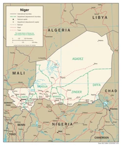 Mapa de transporte por carretera de Níger impresión de país nación - Imagen 1 de 1