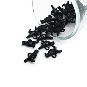 4, 20 or 50 BULK pcs Black Raven Crow Bird Charms - US Seller - BK938 - Picture 1 of 4