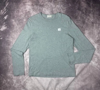 Acne Studios Tags Face Gris Algodón Logo Manga Larga Hombre Talla M Foto 1 de 4