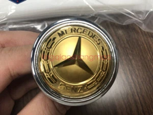 Gold Bonnet Badge Hood Emblem Sticker C E Class 44mm w204 W211 - Picture 1 of 4