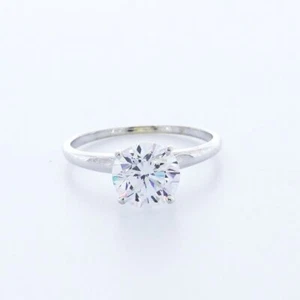 2.0CT NATURAL DIAMOND F/VS2 ROUND CUT 14K GOLD FOUR-PRONG CLASSIC SOLITAIRE RING - Picture 1 of 7